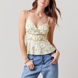 Francesca’s Blue Rain Floral Tank Top